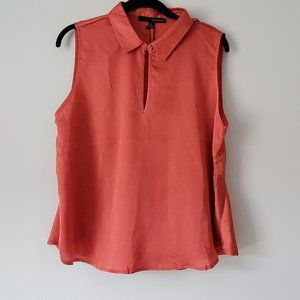 NWT Harve Bernard Sleeveless Coral Blouse | XL